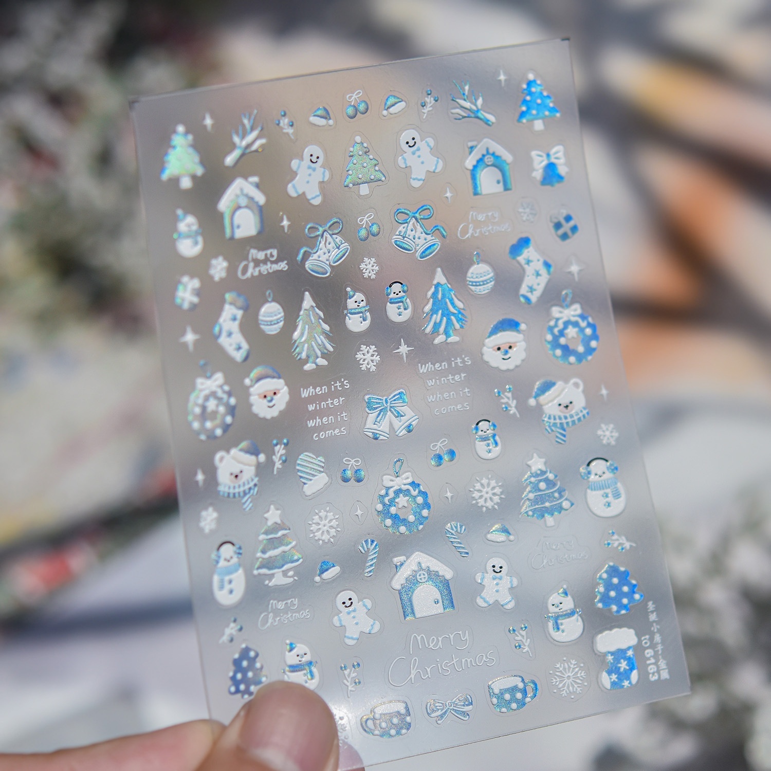 Nail Art Xmas Tree - Cartoon Xmas 5D Nail Art Stickers