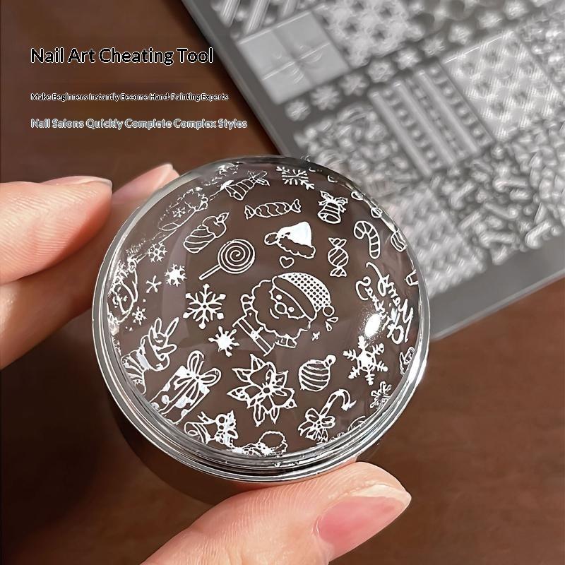 Nail Art Xmas Tree - 1Pcs Christmas Nail Art Templates Stamp