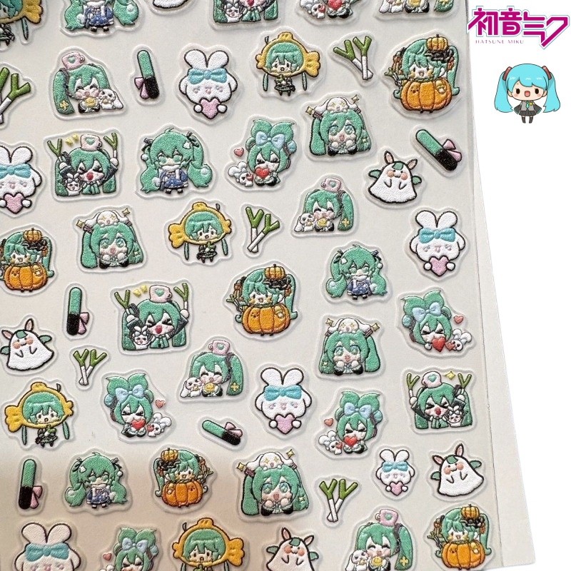 Nail Art Quotes - Cute Hatsune Miku Nail Stickers New‑Process