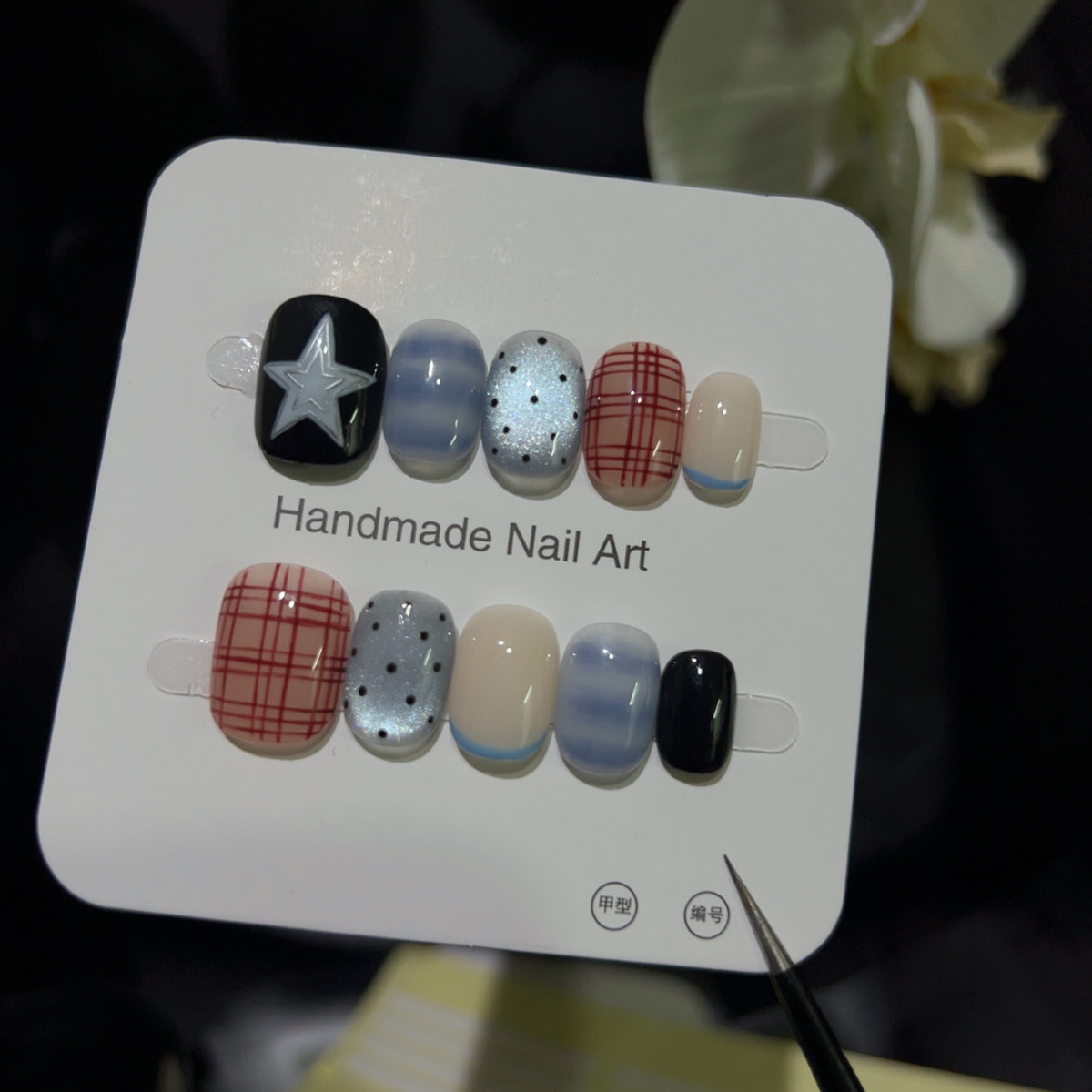 10PCS Glitter Cat Eye Short Sq - огляд і ціна Nail Art Y2K