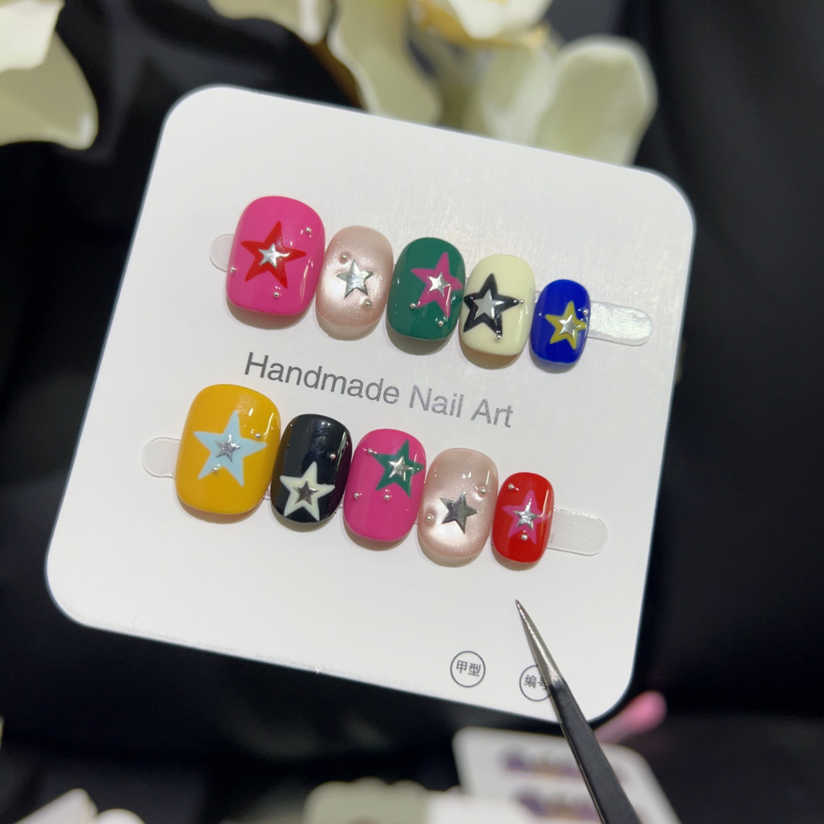 10PCS Glitter Cat Eye Short Sq - огляд і ціна Nail Art Y2K