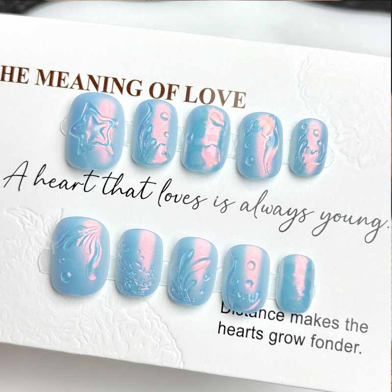 10Pcs Ocean Secret Realm Blue  - огляд і ціна Nail Art Y2K