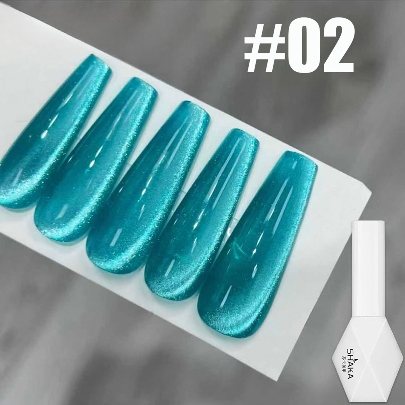 1pcs SHAKA Ice Sea Galaxy Cat  - огляд і ціна Nail Art Ice Blue
