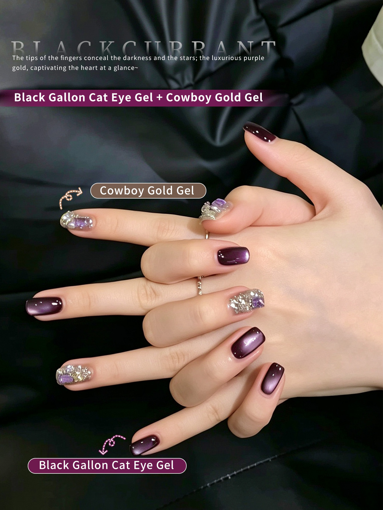 12ml Dark Purple Cat Eye Gel N - огляд і ціна Nail Art Violet