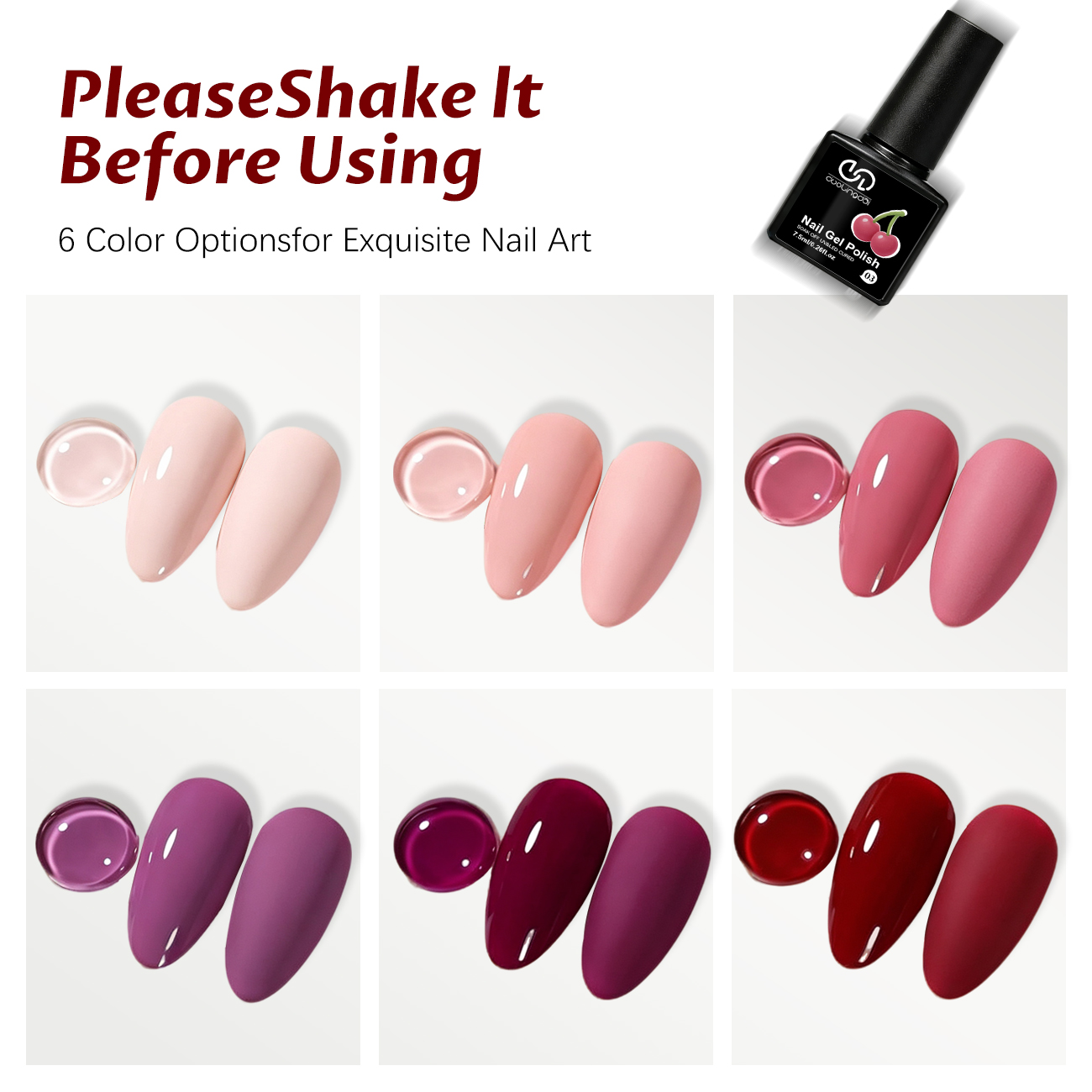 6Pcs Fruity Berry Pink Purple  - огляд і ціна Nail Art Violet
