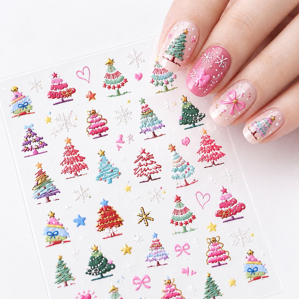 1Pc 5D Embossed Christmas Nail - огляд і ціна Nail Art Xmas Stickers