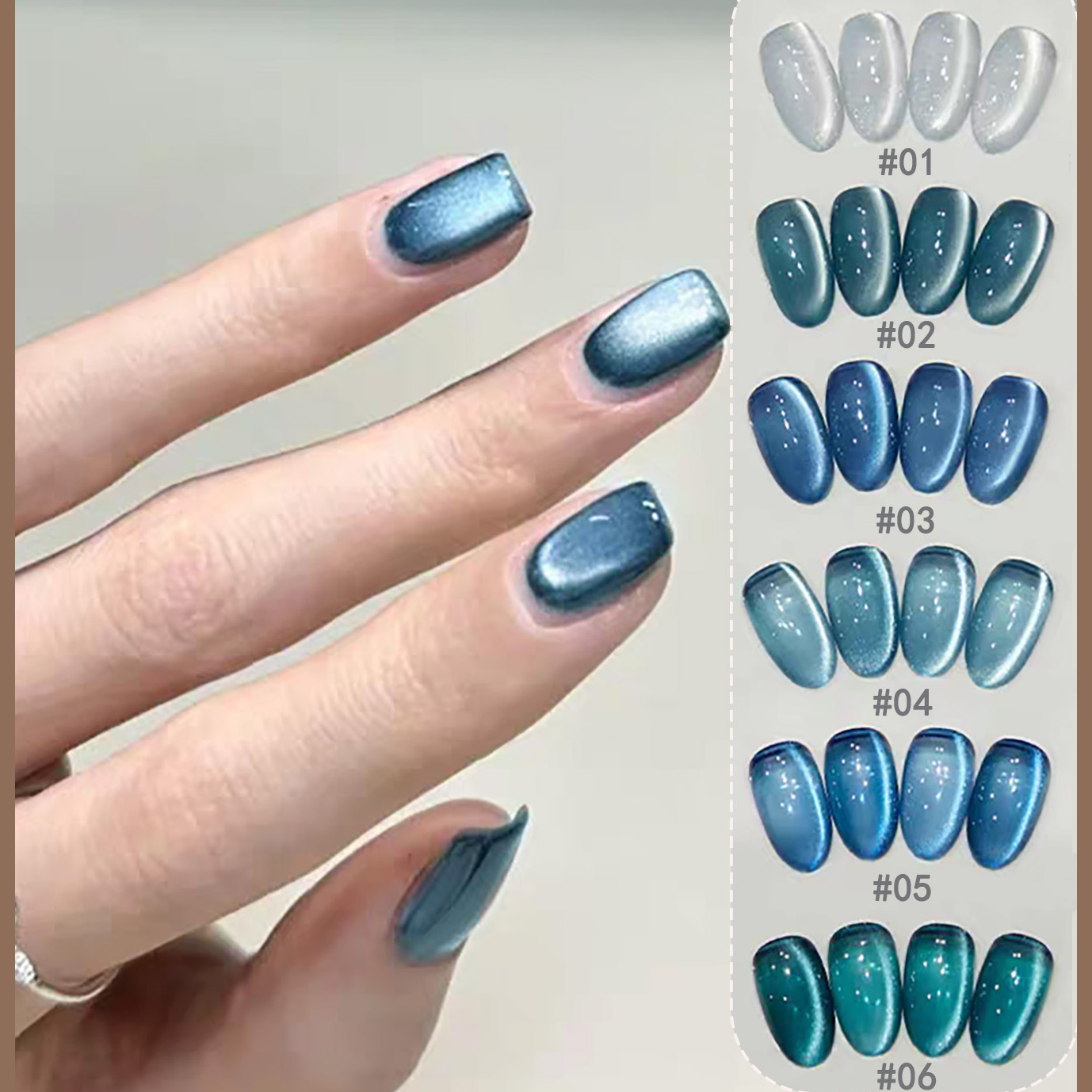 1pcs SHAKA Sea King Cat's Eye  - огляд і ціна Nail Art Ice Blue