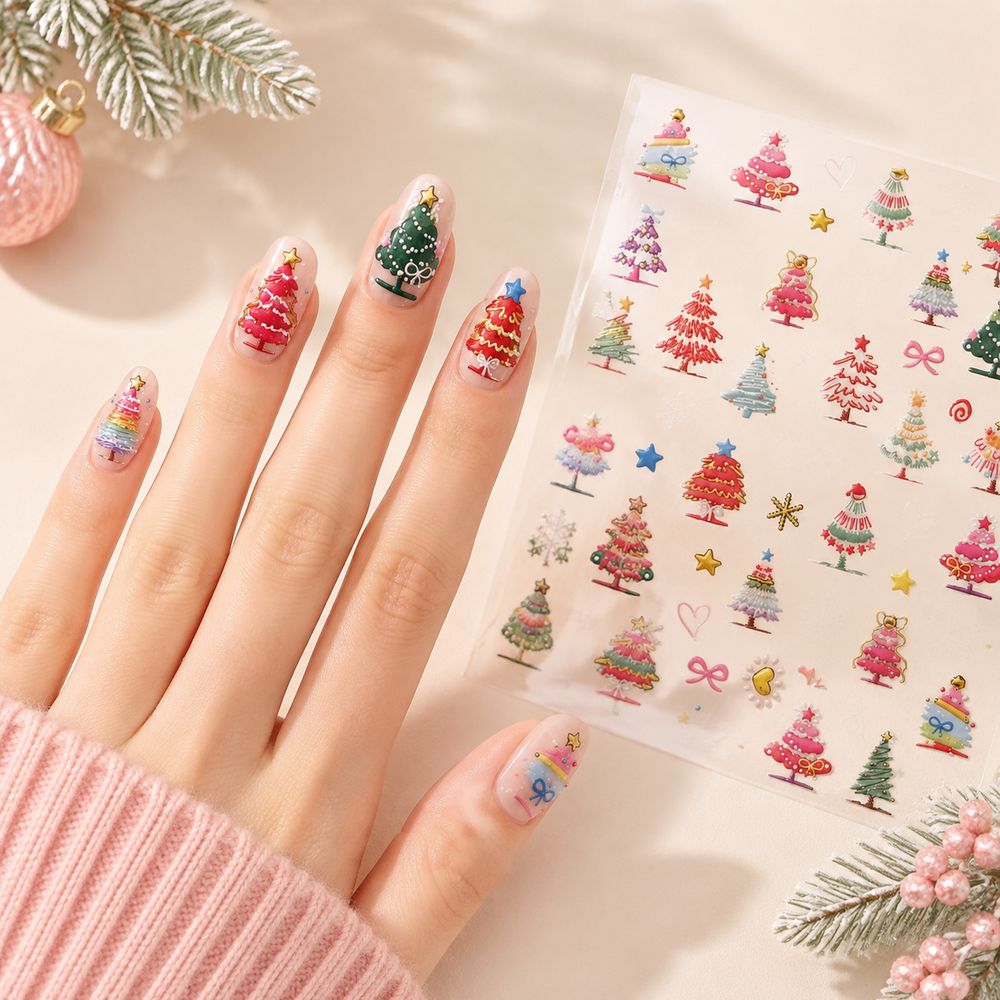 1Pc New Year 5D Cartoon Xmas T - огляд і ціна Nail Art Xmas Stickers