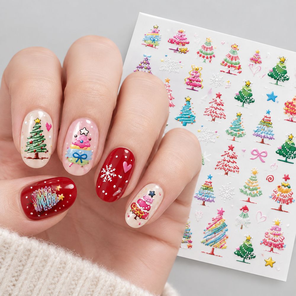 1Pc New Year 5D Cartoon Xmas T - огляд і ціна Nail Art Xmas Stickers
