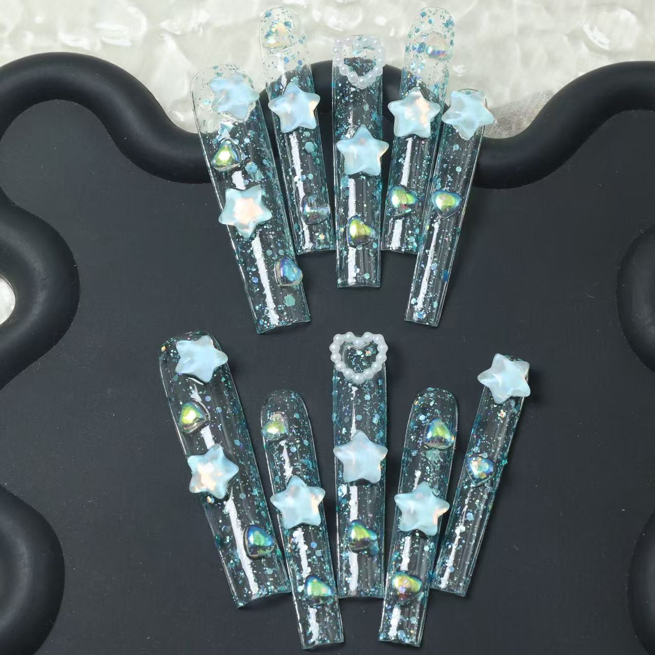 10pcs high-end Fresh and long  - огляд і ціна Nail Art Y2K