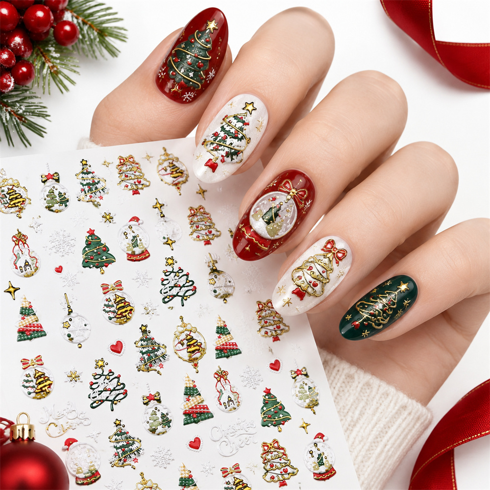 1Pc New Arrival 5D Gold Christ - огляд і ціна Nail Art Xmas Stickers