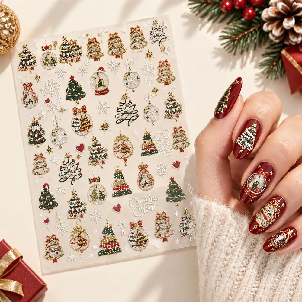 1Pc New Arrival 5D Gold Christ - огляд і ціна Nail Art Xmas Stickers