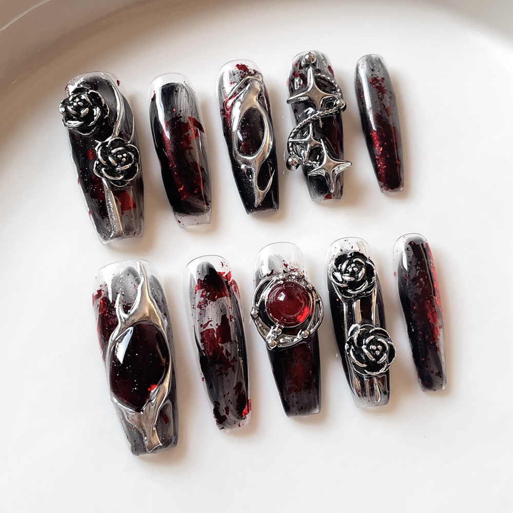 Handmade Halloween Press on Na - огляд і ціна Nail Art Y2K