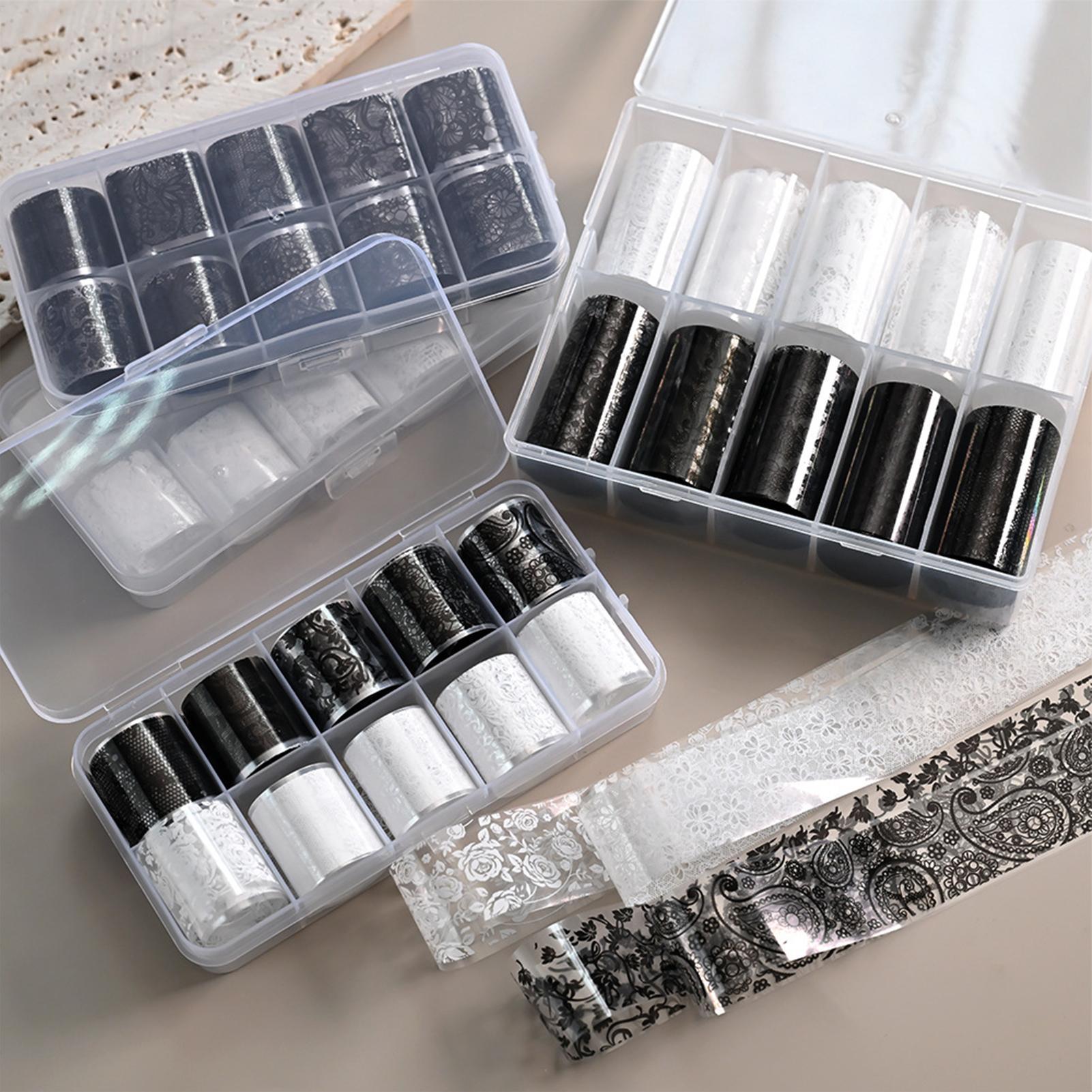 10pcs White Black Lace Nails A - огляд і ціна Nail Art Quotes