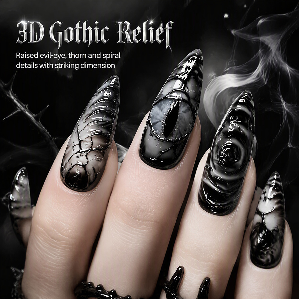Stiletto Gothic Press On Nails - огляд і ціна Nail Art Y2K