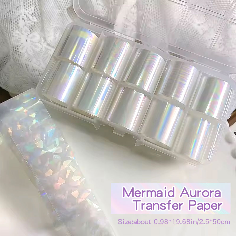 10 Rolls Iridescent Mermaid Au - огляд і ціна Nail Art Pinterest