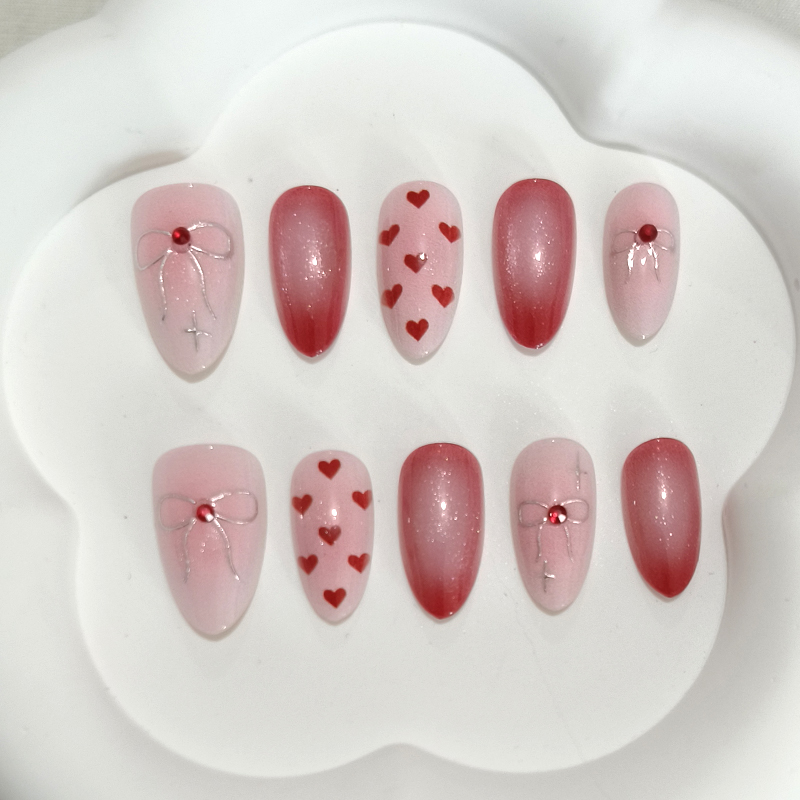 10Pcs Sweet Cute Heart-shaped  - огляд і ціна Nail Art Y2K