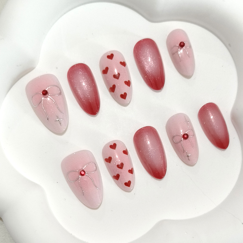 10Pcs Sweet Cute Heart-shaped  - огляд і ціна Nail Art Y2K