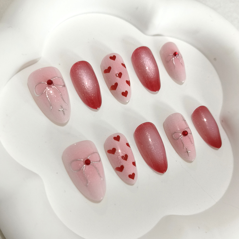 10Pcs Sweet Cute Heart-shaped  - огляд і ціна Nail Art Y2K